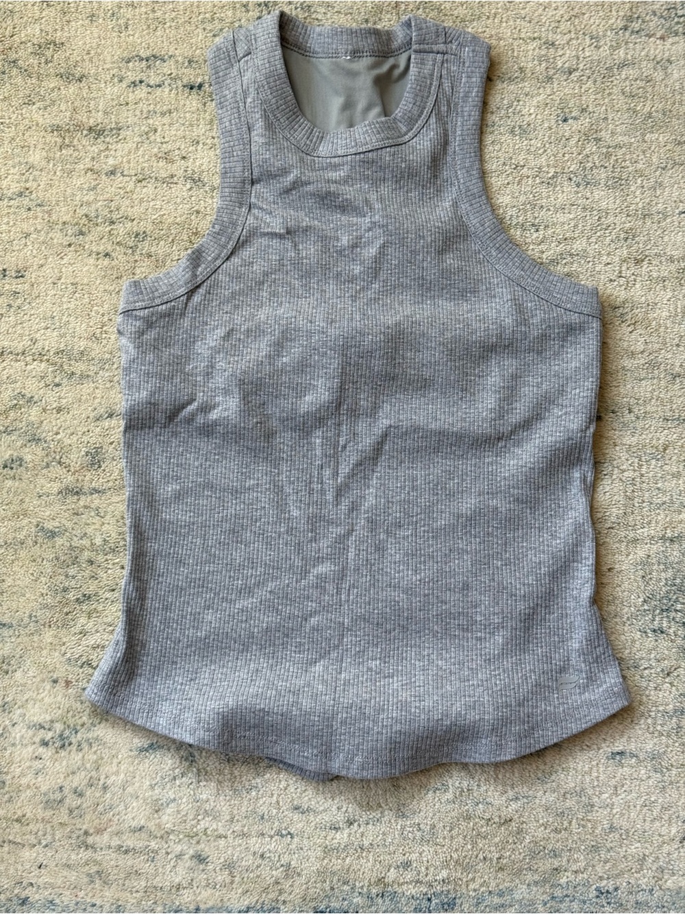 Fabletics High Neck Ribbed Shelf Bra Tank Gray – NWOT